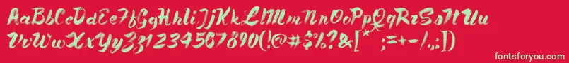 フォントPaleBlueEyes – 赤い背景に緑の文字