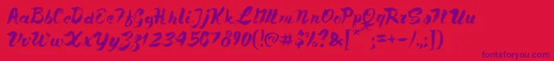PaleBlueEyes Font – Purple Fonts on Red Background