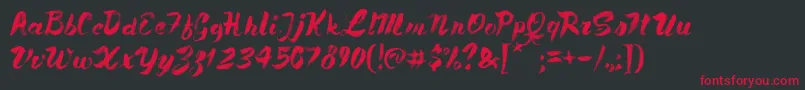 フォントPaleBlueEyes – 黒い背景に赤い文字