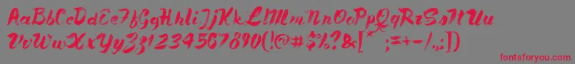 PaleBlueEyes Font – Red Fonts on Gray Background