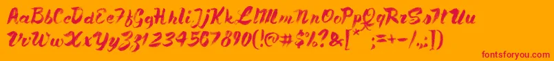 PaleBlueEyes Font – Red Fonts on Orange Background