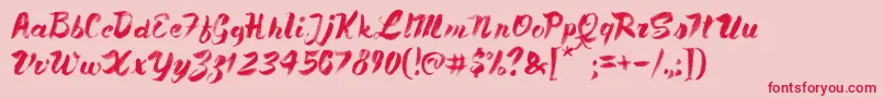 PaleBlueEyes Font – Red Fonts on Pink Background