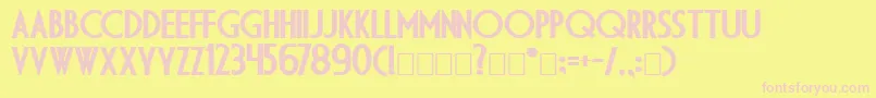 フォントDsDiplomaBold – ピンクのフォント、黄色の背景