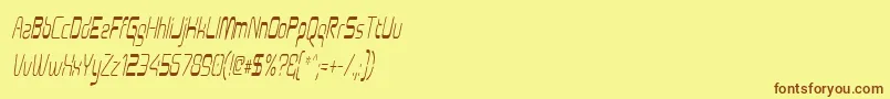 Czcionka Aunchanted Condense Oblique – brązowe czcionki na żółtym tle