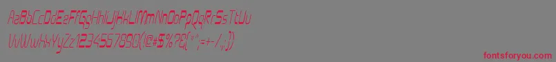 Aunchanted Condense Oblique Font – Red Fonts on Gray Background
