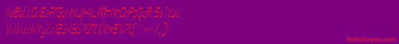 Aunchanted Condense Oblique-Schriftart – Rote Schriften auf violettem Hintergrund