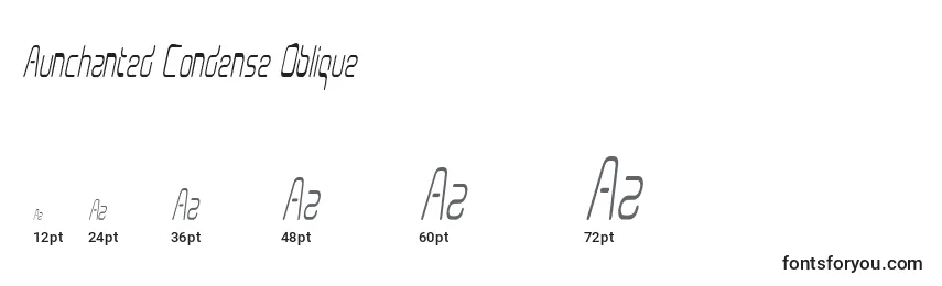 Размеры шрифта Aunchanted Condense Oblique