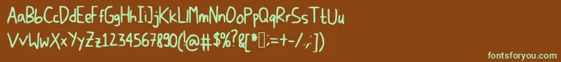 Шрифт DicisHandwrite – зелёные шрифты на коричневом фоне
