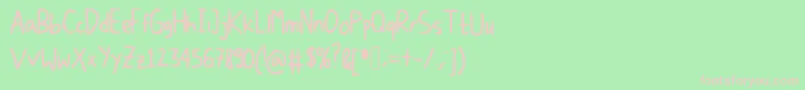 フォントDicisHandwrite – 緑の背景にピンクのフォント