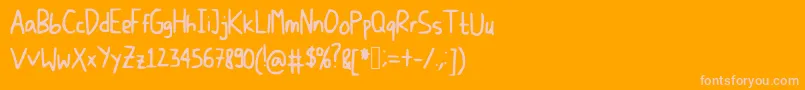 DicisHandwrite Font – Pink Fonts on Orange Background