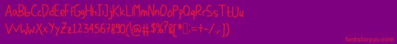 Шрифт DicisHandwrite – красные шрифты на фиолетовом фоне