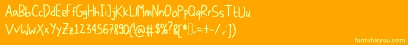 DicisHandwrite Font – Yellow Fonts on Orange Background