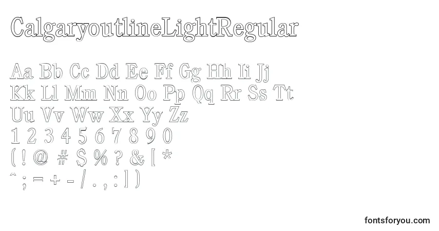 CalgaryoutlineLightRegular Font – alphabet, numbers, special characters