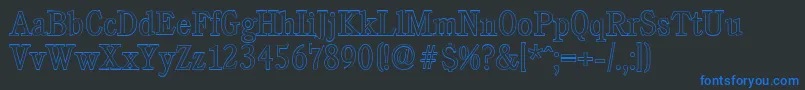 CalgaryoutlineLightRegular Font – Blue Fonts on Black Background