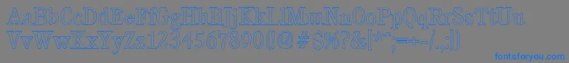 CalgaryoutlineLightRegular Font – Blue Fonts on Gray Background
