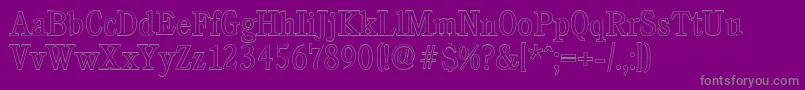 CalgaryoutlineLightRegular Font – Gray Fonts on Purple Background