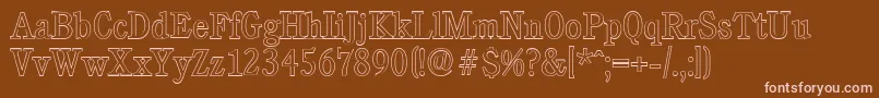 CalgaryoutlineLightRegular Font – Pink Fonts on Brown Background