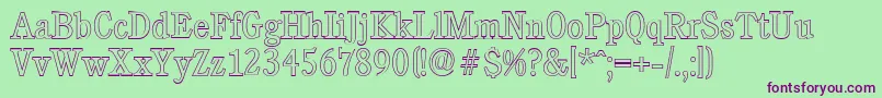 CalgaryoutlineLightRegular Font – Purple Fonts on Green Background