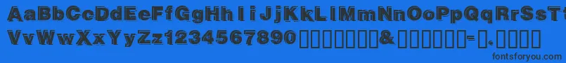 Gautsmotellowerright Font – Black Fonts on Blue Background