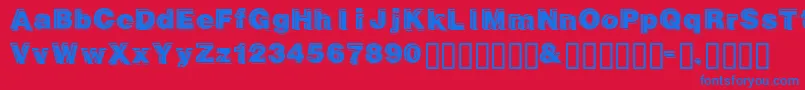 Gautsmotellowerright Font – Blue Fonts on Red Background