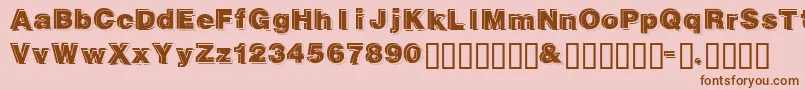 Gautsmotellowerright-fontti – ruskeat fontit vaaleanpunaisella taustalla