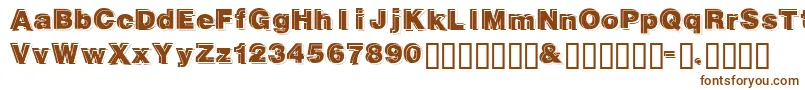 Gautsmotellowerright-fontti – ruskeat fontit valkoisella taustalla
