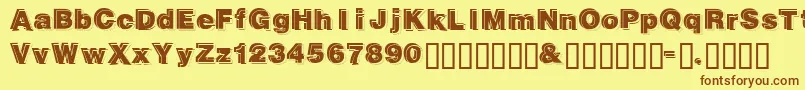 Gautsmotellowerright Font – Brown Fonts on Yellow Background