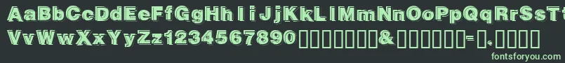 Gautsmotellowerright Font – Green Fonts on Black Background