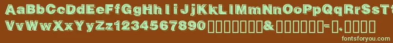 Gautsmotellowerright Font – Green Fonts on Brown Background