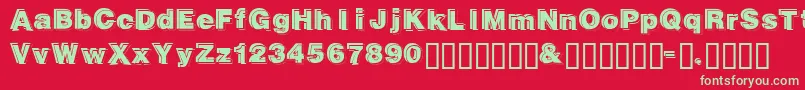 Gautsmotellowerright Font – Green Fonts on Red Background