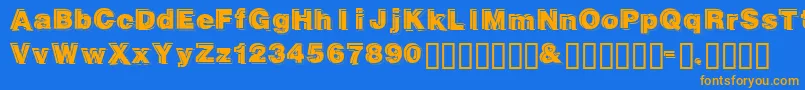 Gautsmotellowerright Font – Orange Fonts on Blue Background