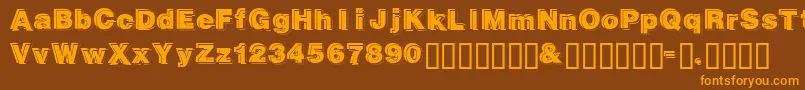Шрифт Gautsmotellowerright – оранжевые шрифты на коричневом фоне