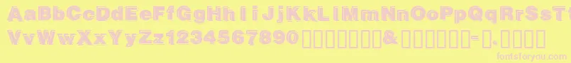 Gautsmotellowerright-fontti – vaaleanpunaiset fontit keltaisella taustalla