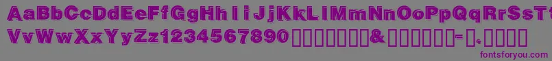 Шрифт Gautsmotellowerright – фиолетовые шрифты на сером фоне