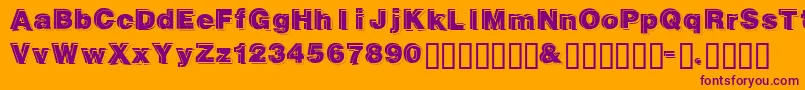 Gautsmotellowerright Font – Purple Fonts on Orange Background