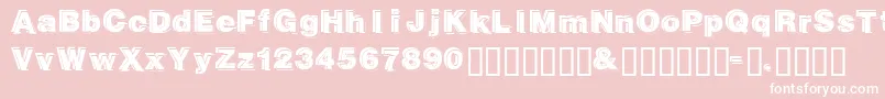 Gautsmotellowerright-fontti – valkoiset fontit vaaleanpunaisella taustalla