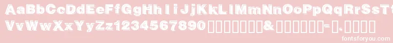 Gautsmotellowerright-Schriftart – Weiße Schriften auf rosa Hintergrund
