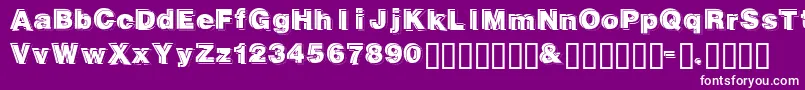 Gautsmotellowerright-fontti – valkoiset fontit violetilla taustalla