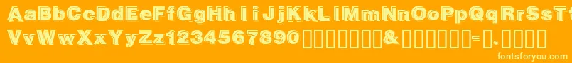 Gautsmotellowerright-fontti – keltaiset fontit oranssilla taustalla