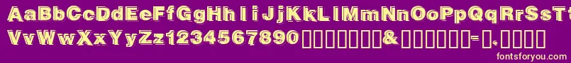 Gautsmotellowerright Font – Yellow Fonts on Purple Background