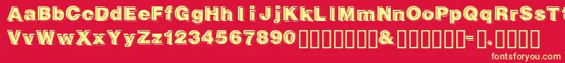 Gautsmotellowerright Font – Yellow Fonts on Red Background