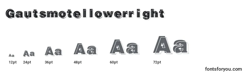 Gautsmotellowerright Font Sizes