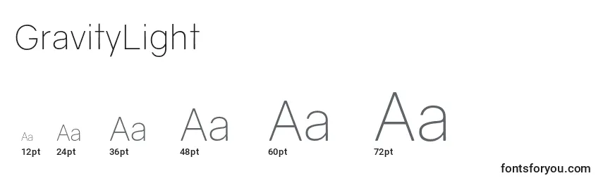 GravityLight Font Sizes
