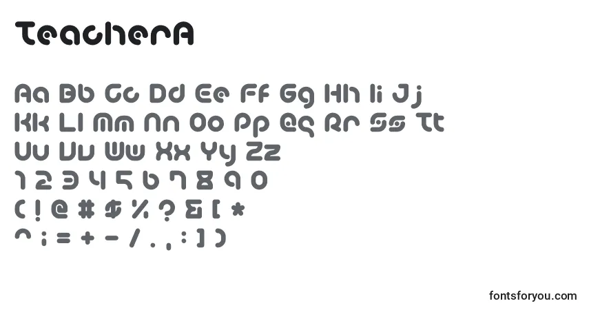 TeacherA Font – alphabet, numbers, special characters