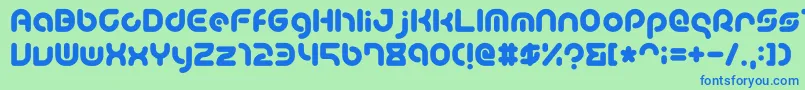 TeacherA Font – Blue Fonts on Green Background