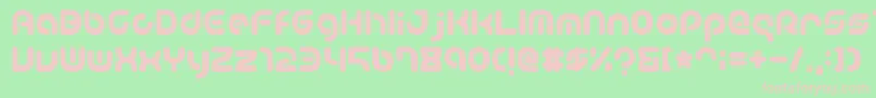 フォントTeacherA – 緑の背景にピンクのフォント