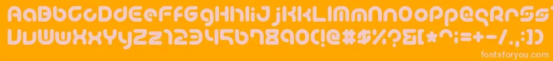 Czcionka TeacherA – różowe czcionki na pomarańczowym tle