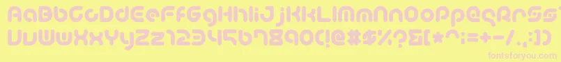 Шрифт TeacherA – розовые шрифты на жёлтом фоне