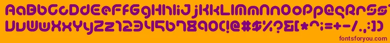 TeacherA-fontti – violetit fontit oranssilla taustalla