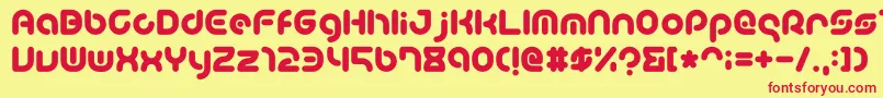 TeacherA-fontti – punaiset fontit keltaisella taustalla